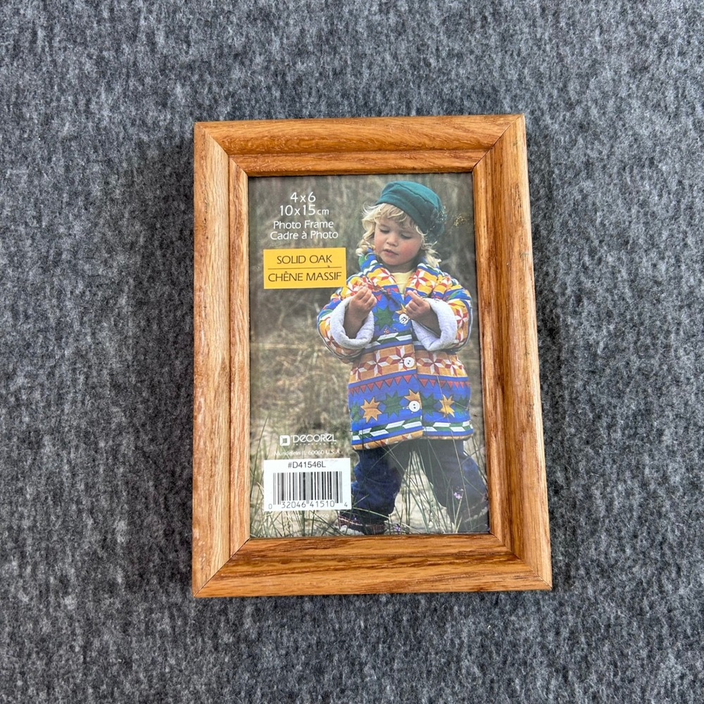 Decorel Solid Oak Wood Photo Frame 4x6 Natural Grain Vintage 1997